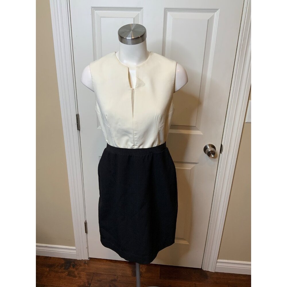 3.1 Phillip Lim Cream & Black Colorblock Sleeveless Mini Dress, Size 4